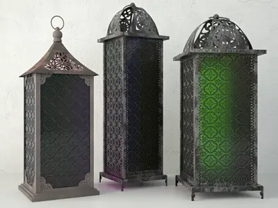 Standing Metal Lanterns 3D model