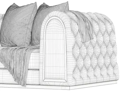 Luxury Chesterfield Sofa 3D model