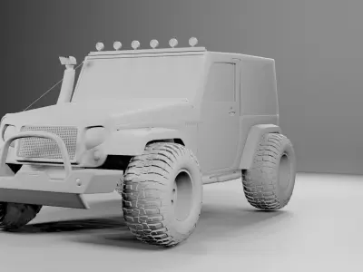 Mahindra THAR 2019 modified Low-poly 3D model Low-poly 3D model