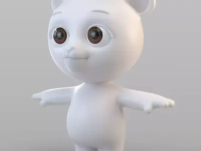 Cartoon Biped Bear 3D model
