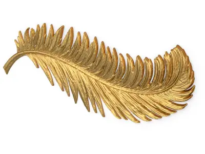 Classic feather decor ornament carved 54 3D model