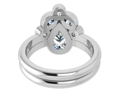 Pear Cut Diamond Ring 3923 3D print model
