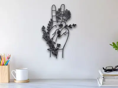 Peace Flower Wall Art 3D print model