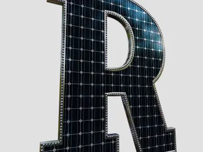 Solar Panel Letter - R 3D model