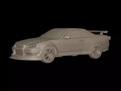 custom 2002 NISSAN SKYLINE R 34 v1 3D PRINT MODEL 3D print model