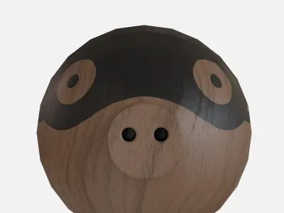 Wood pig Low-poly 3D model