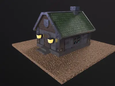 Little Iron House PBR Low-poly 3D model