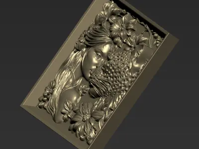 Leopard Head and A Girl A12 3D print model