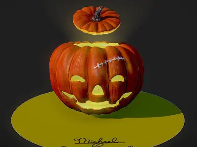 Jack  pumpkin Low-poly 3D model