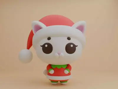 Christmas cat 95 3D print model