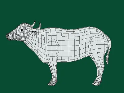 Asian Water Buffalo Animals 3D model