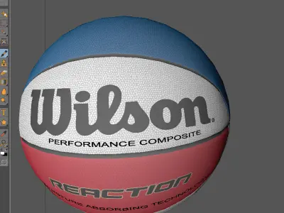 Basketball ball tricolor Low-poly 3D model
