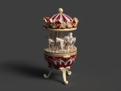 Chinese Carousel jewelry Fabegre egg  Low-poly 3D model