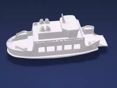 Stylized Classic Ferry Boat ship - 3D Model 3D model