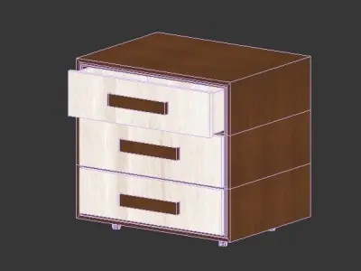 commodino nightstand with three drawers Free 3D model