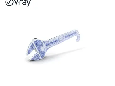 Crescent Wrench Adjustable Head Chrome Finish model pack Low-poly 3D model