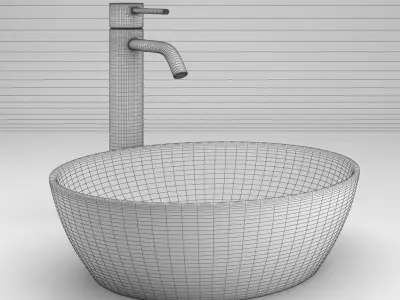 black bathroom sink 3D model