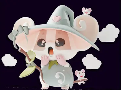 Art Toy Animal Set 2 I-P Halloween Character 3D model Low-poly 3D print model