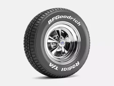 15x8 Cragar SS Wheel BFGoodrich Radial TA Tire 3D print model