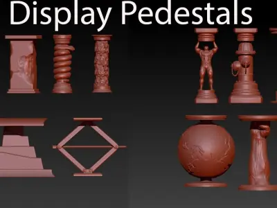 Collection of Various Bulk Display Pedestals 3D print model