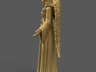 Elegant Angel Statue STL Christmas 3D Model 3D print model
