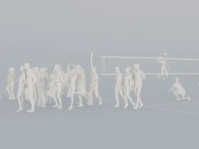 15 LP THIRTIES SPORT SUMMER CASUAL CROWDS MAN SITTING WOMAN 3D print model