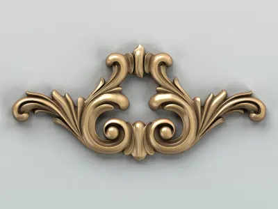 Carved decor horizontal 003 3D model
