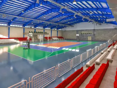 Realistic Sport Hall Complex  3D model
