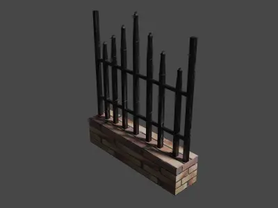 Urban Fence Low-poly 3D model
