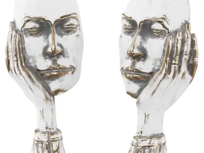 Hand with face figurine 3D model