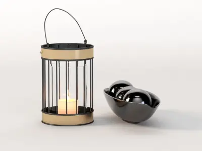 Tealight Jar Candle Holder Sleeve Lantern With  Table Top 3D model