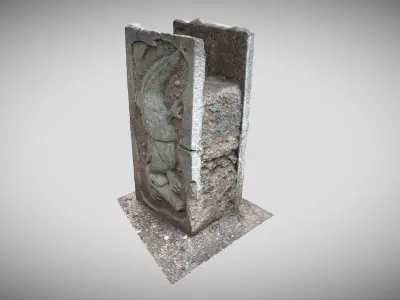 Stones with cartoon characters 4 Low-poly 3D model