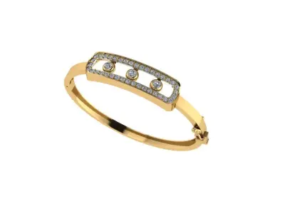 Luxury Gold Bracelet with Moving Bezel Diamonds  3D print model
