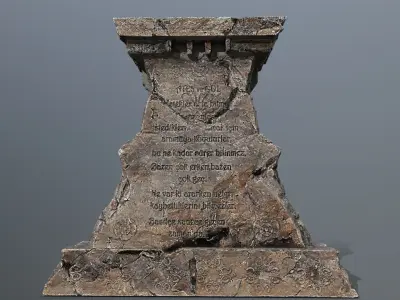 Lion fountain Low-poly 3D model