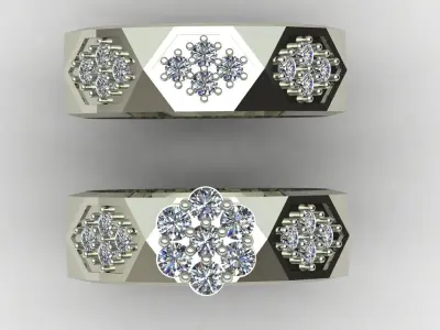 Facet set ring 03 3D print model