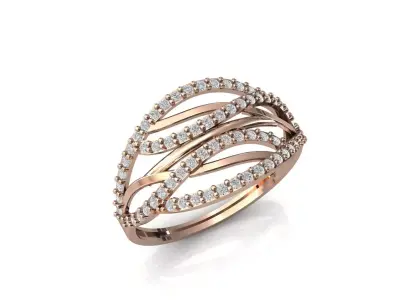 Women Ring Diamond Stone STL 3DM Lightweight Printable 3D print model