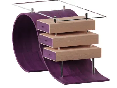 Designer curved table 3D model