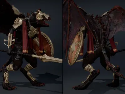 Mist Spearman ArmWing Low-poly 3D model