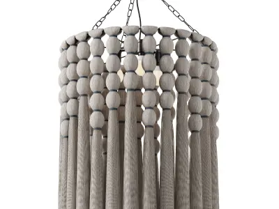 Boho Macrame Pendant Light 3D model