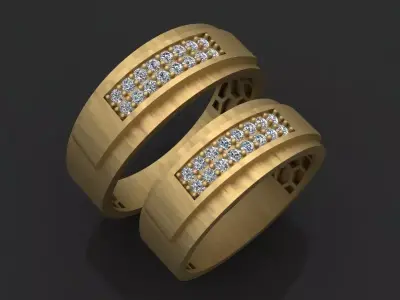 Simple Wedding Ring Set Free 3D print model
