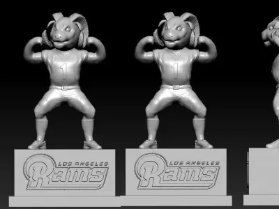 NFL - LOS ANGELES RAMS FOOTBALL MASCOT STATUE - 3D PRINT 3D print model