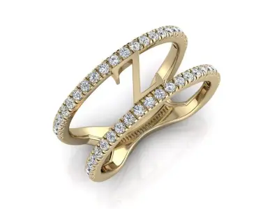 Jewelry Alphabet Ring Z 3D print model