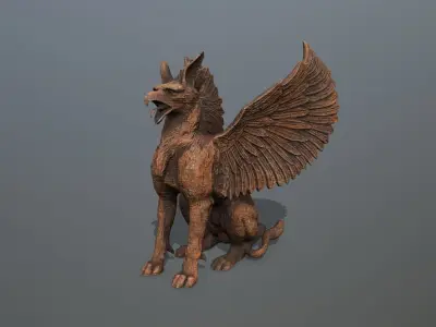Statue Creature Low-poly 3D model