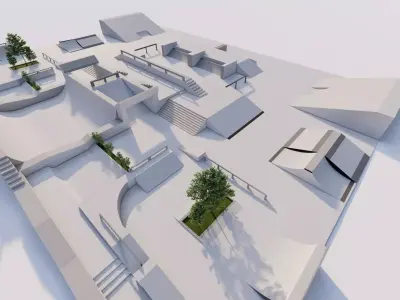 Skatepark-Skate Park PACK 3D model