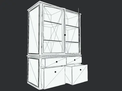 Wood Cabinet 3 PBR Low-poly 3D model
