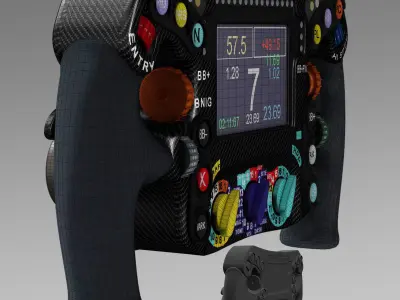 Mercedes W06 Steering wheel Low-poly 3D model