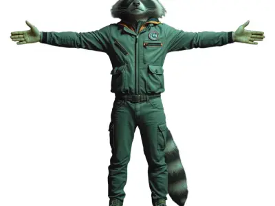 Stylish Raccoon Astronaut model pack Low-poly 3D model