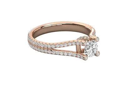 Modern Round Cut Engagement Ring Jewelry 3D print model