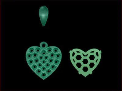 Heart Diamond Pendant Trai Tim 3D print model