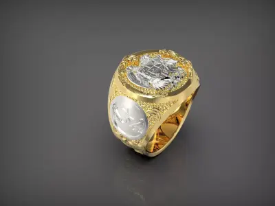 Coat of Arms Ring Gerb with beautiful patterns 3D print model